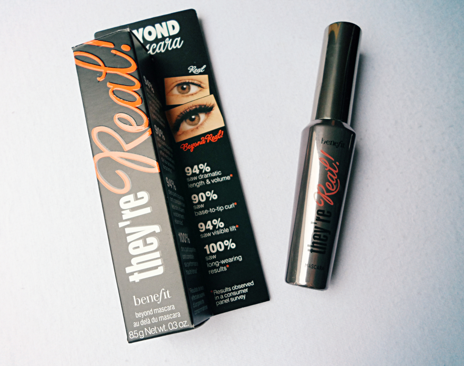 They're Real! Mascara by Benefit Cosmetics | Review & Demo on the January Girl blog curated by Liz Breygel. They're Real Mascara by Benefit cosmetics pictures and swatches
